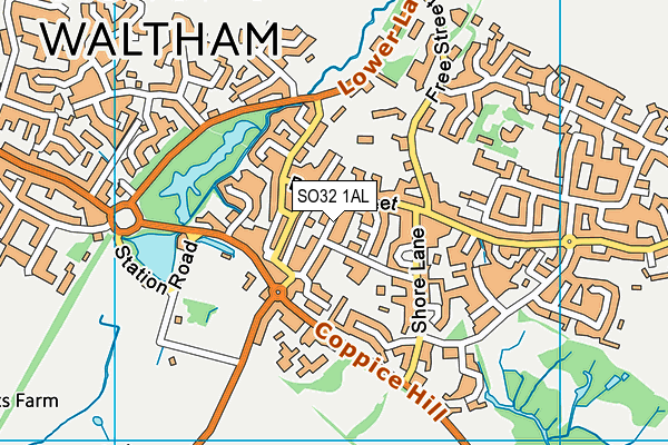 SO32 1AL map - OS VectorMap District (Ordnance Survey)