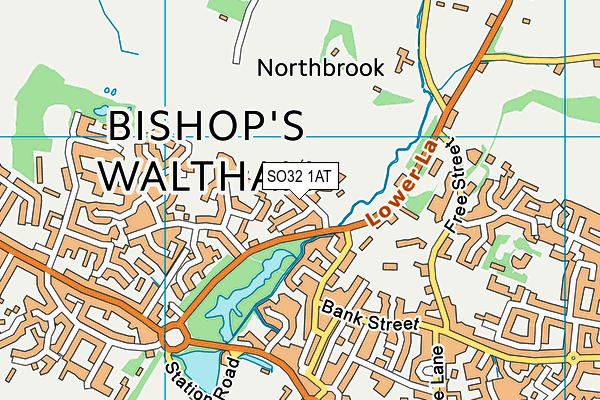 SO32 1AT map - OS VectorMap District (Ordnance Survey)