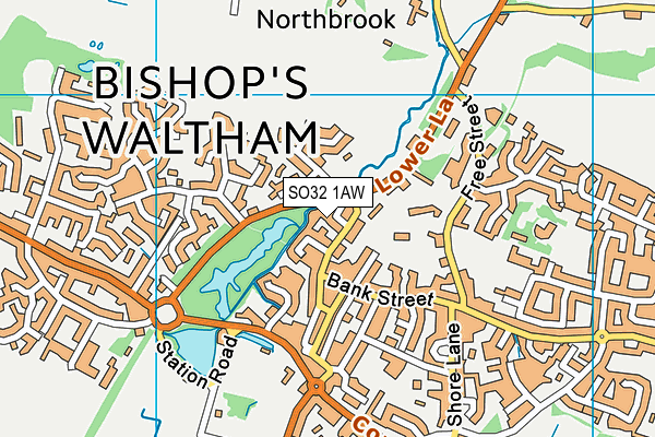 SO32 1AW map - OS VectorMap District (Ordnance Survey)