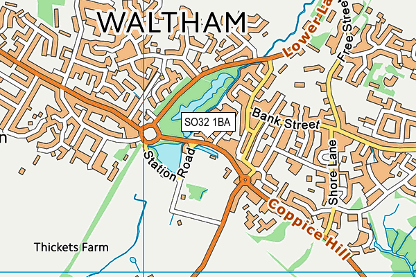 SO32 1BA map - OS VectorMap District (Ordnance Survey)