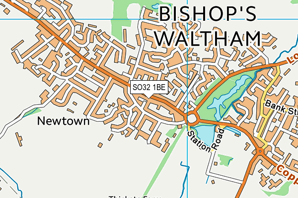SO32 1BE map - OS VectorMap District (Ordnance Survey)