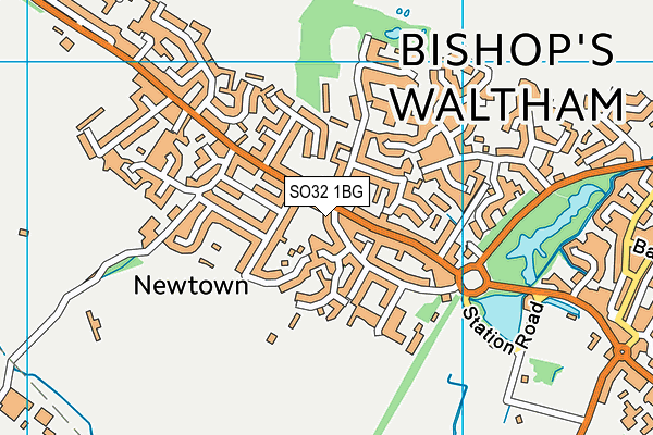 SO32 1BG map - OS VectorMap District (Ordnance Survey)