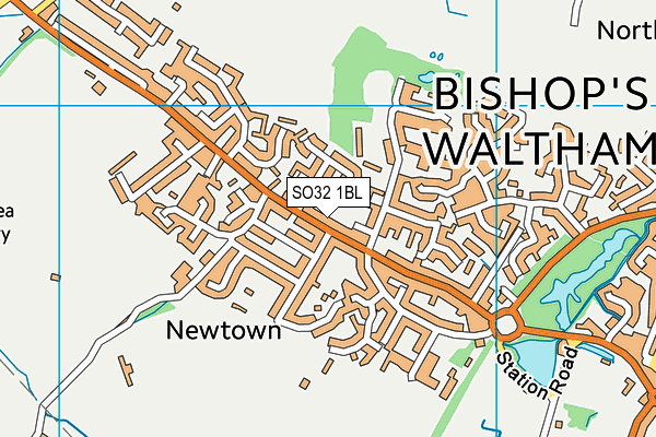 SO32 1BL map - OS VectorMap District (Ordnance Survey)