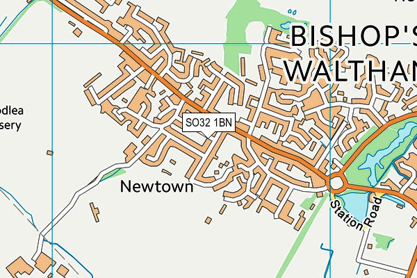 SO32 1BN map - OS VectorMap District (Ordnance Survey)