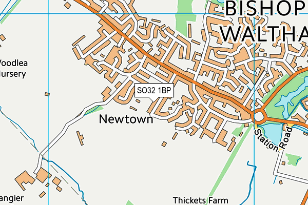 SO32 1BP map - OS VectorMap District (Ordnance Survey)