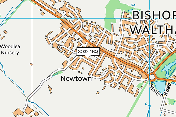 SO32 1BQ map - OS VectorMap District (Ordnance Survey)