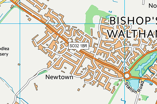 SO32 1BR map - OS VectorMap District (Ordnance Survey)