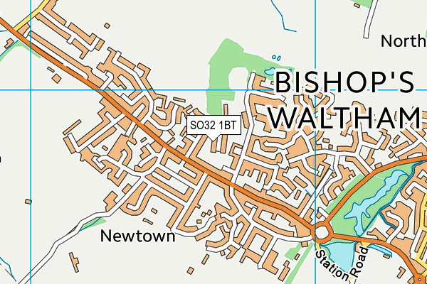 SO32 1BT map - OS VectorMap District (Ordnance Survey)