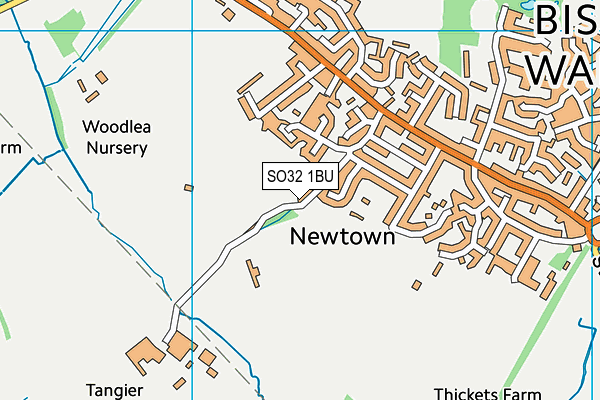 SO32 1BU map - OS VectorMap District (Ordnance Survey)