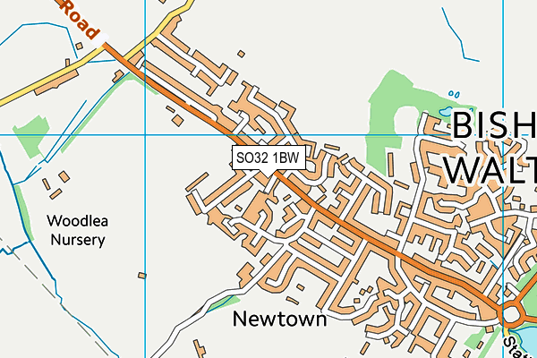 SO32 1BW map - OS VectorMap District (Ordnance Survey)