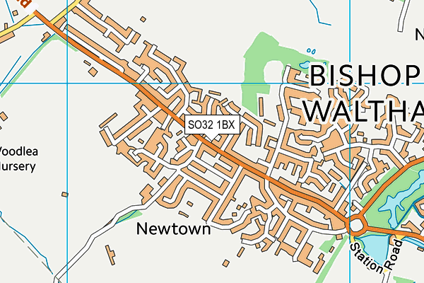 SO32 1BX map - OS VectorMap District (Ordnance Survey)