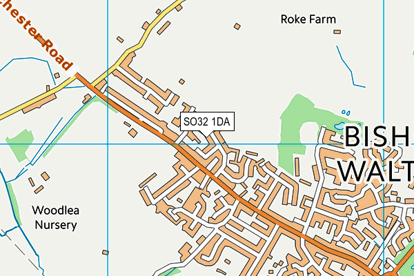 SO32 1DA map - OS VectorMap District (Ordnance Survey)