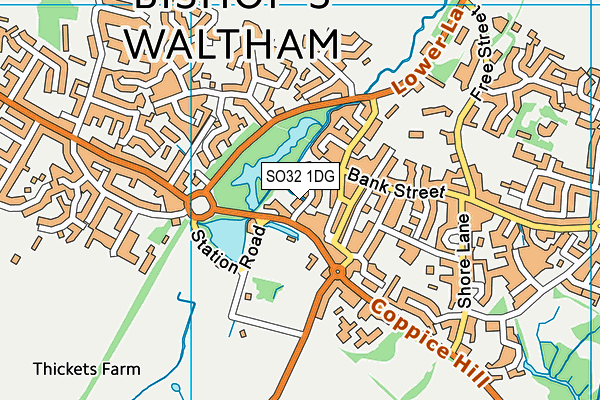 SO32 1DG map - OS VectorMap District (Ordnance Survey)