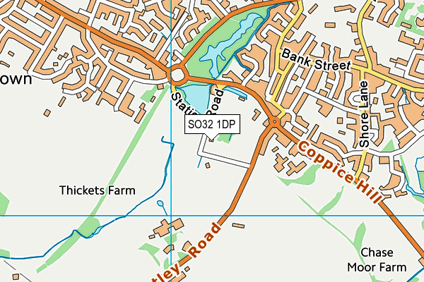 SO32 1DP map - OS VectorMap District (Ordnance Survey)