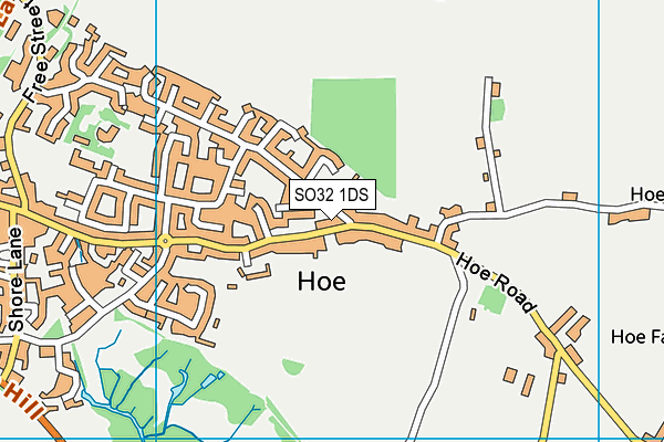 Hoe Road Recreation Ground map (SO32 1DS) - OS VectorMap District (Ordnance Survey)