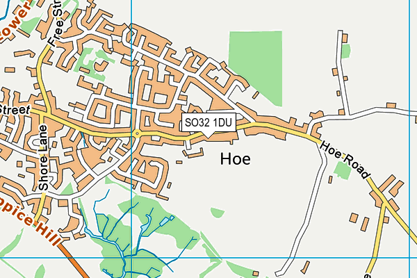 SO32 1DU map - OS VectorMap District (Ordnance Survey)