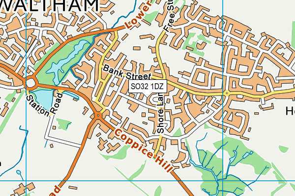 SO32 1DZ map - OS VectorMap District (Ordnance Survey)