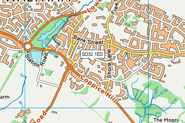 SO32 1ED map - OS VectorMap District (Ordnance Survey)