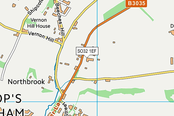 SO32 1EF map - OS VectorMap District (Ordnance Survey)