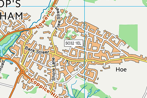 SO32 1EL map - OS VectorMap District (Ordnance Survey)