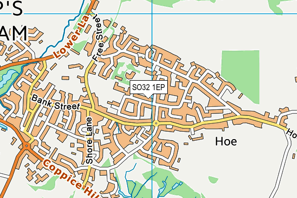 SO32 1EP map - OS VectorMap District (Ordnance Survey)