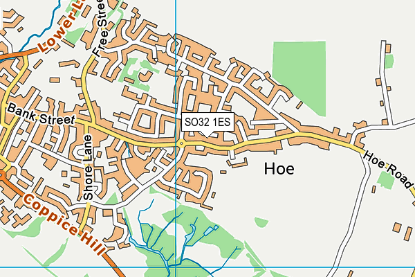 SO32 1ES map - OS VectorMap District (Ordnance Survey)