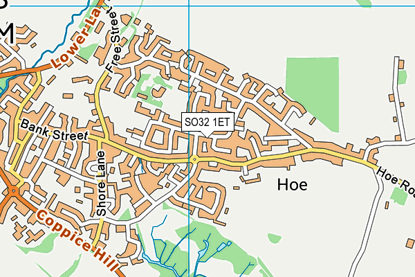SO32 1ET map - OS VectorMap District (Ordnance Survey)
