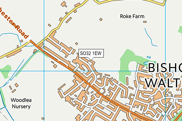 SO32 1EW map - OS VectorMap District (Ordnance Survey)