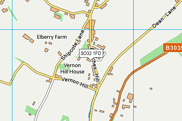 SO32 1FD map - OS VectorMap District (Ordnance Survey)