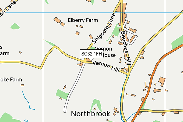SO32 1FH map - OS VectorMap District (Ordnance Survey)