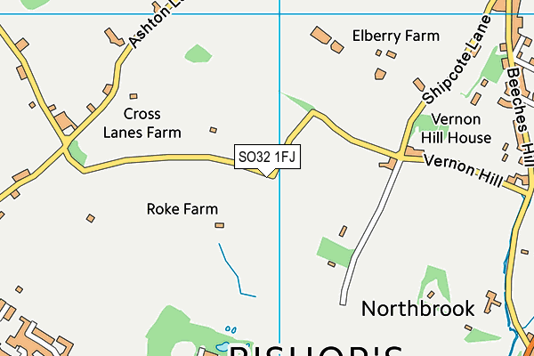 SO32 1FJ map - OS VectorMap District (Ordnance Survey)