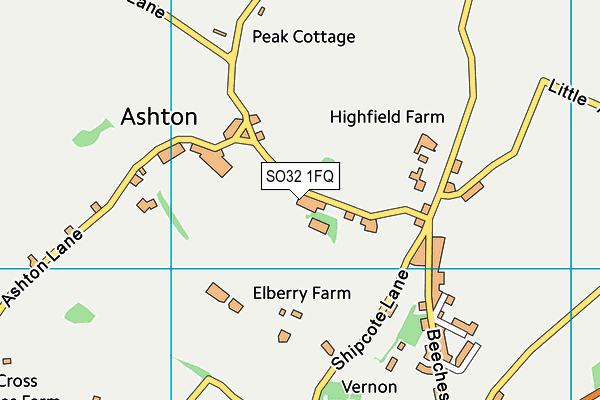 SO32 1FQ map - OS VectorMap District (Ordnance Survey)