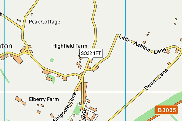 SO32 1FT map - OS VectorMap District (Ordnance Survey)