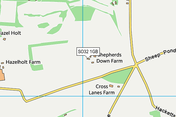 SO32 1GB map - OS VectorMap District (Ordnance Survey)