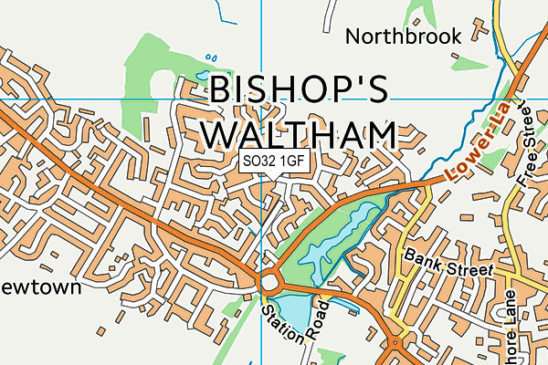 SO32 1GF map - OS VectorMap District (Ordnance Survey)