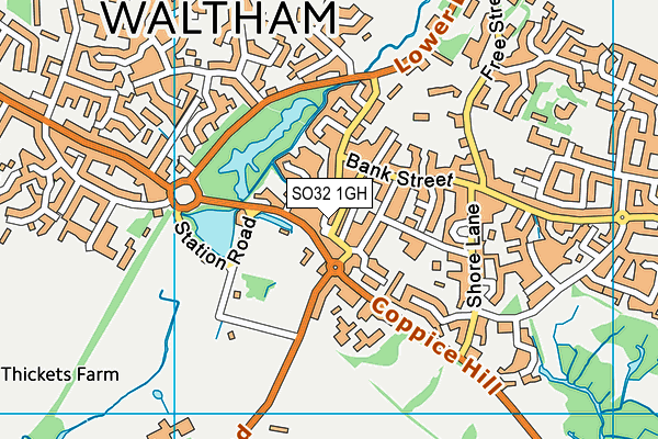 SO32 1GH map - OS VectorMap District (Ordnance Survey)