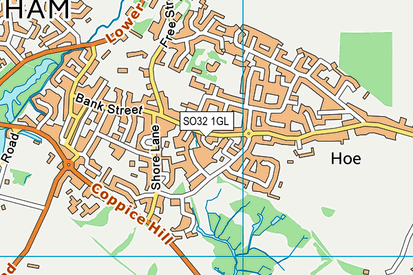 SO32 1GL map - OS VectorMap District (Ordnance Survey)