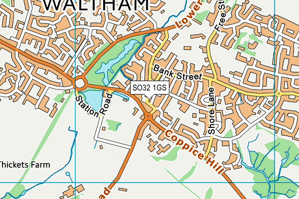 SO32 1GS map - OS VectorMap District (Ordnance Survey)