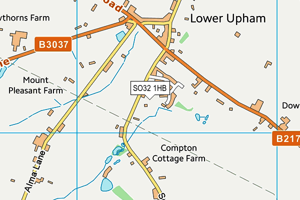 SO32 1HB map - OS VectorMap District (Ordnance Survey)