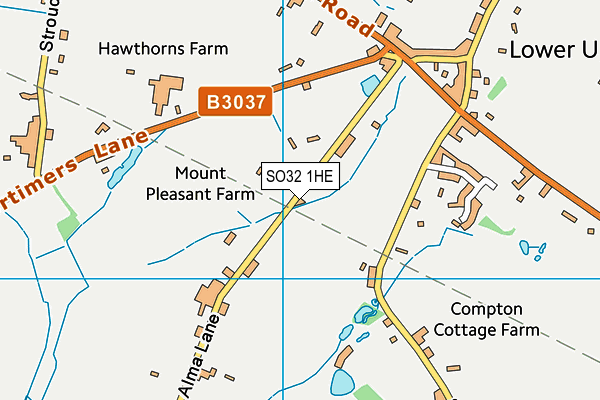SO32 1HE map - OS VectorMap District (Ordnance Survey)