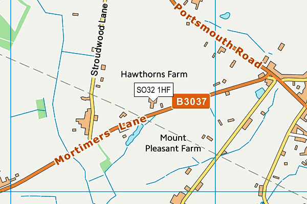 SO32 1HF map - OS VectorMap District (Ordnance Survey)