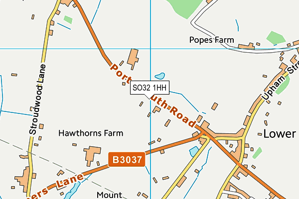 SO32 1HH map - OS VectorMap District (Ordnance Survey)