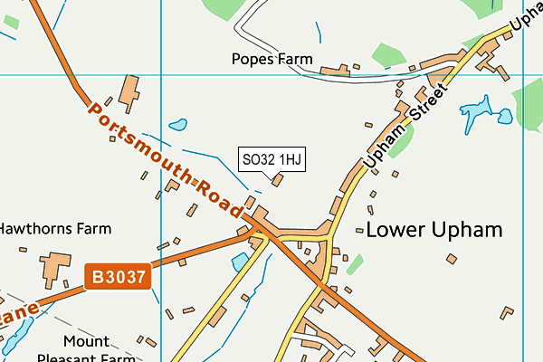 SO32 1HJ map - OS VectorMap District (Ordnance Survey)