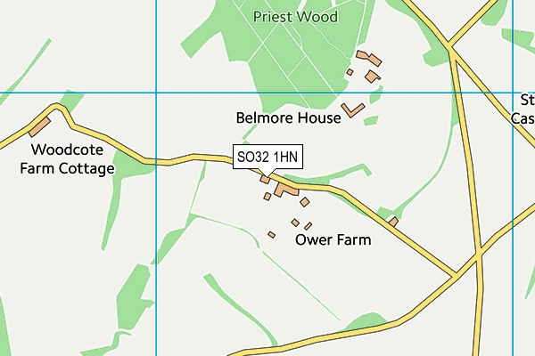 SO32 1HN map - OS VectorMap District (Ordnance Survey)