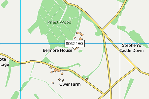 SO32 1HQ map - OS VectorMap District (Ordnance Survey)