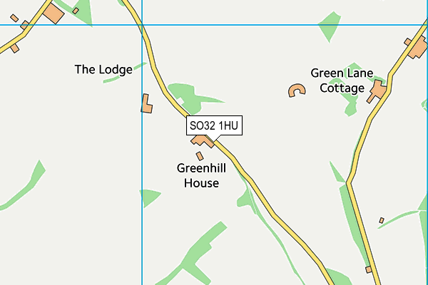 SO32 1HU map - OS VectorMap District (Ordnance Survey)