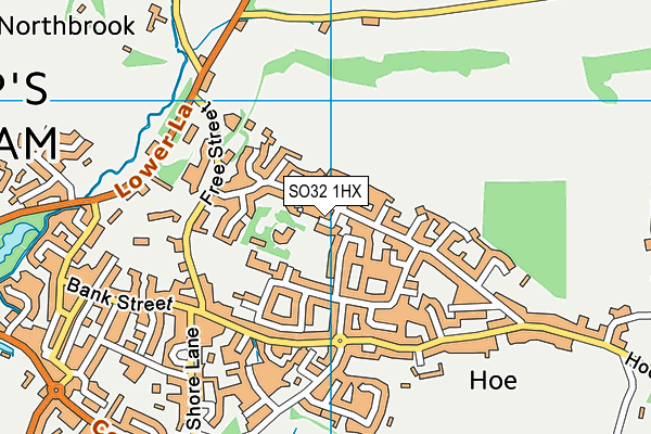 SO32 1HX map - OS VectorMap District (Ordnance Survey)