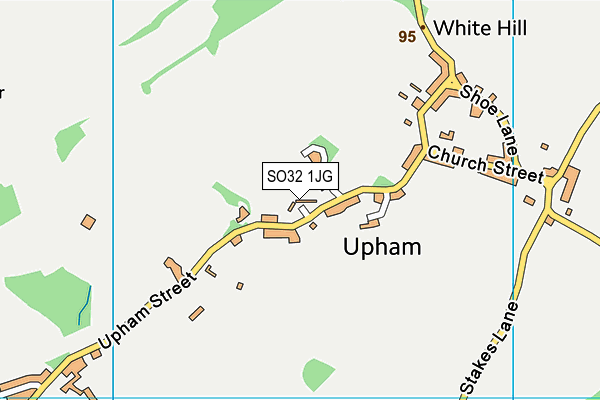 SO32 1JG map - OS VectorMap District (Ordnance Survey)