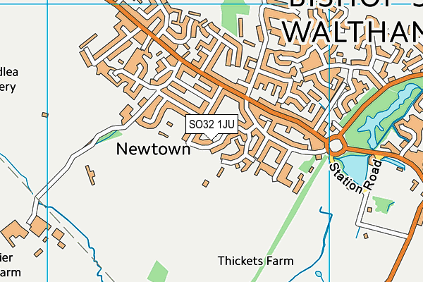 SO32 1JU map - OS VectorMap District (Ordnance Survey)