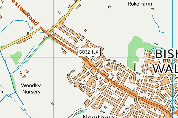 SO32 1JX map - OS VectorMap District (Ordnance Survey)